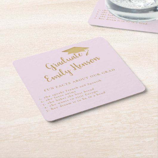 Fun Feit over Afstuderen Eenvoudige GraduPartij Kartonnen Onderzetters (Schuin)