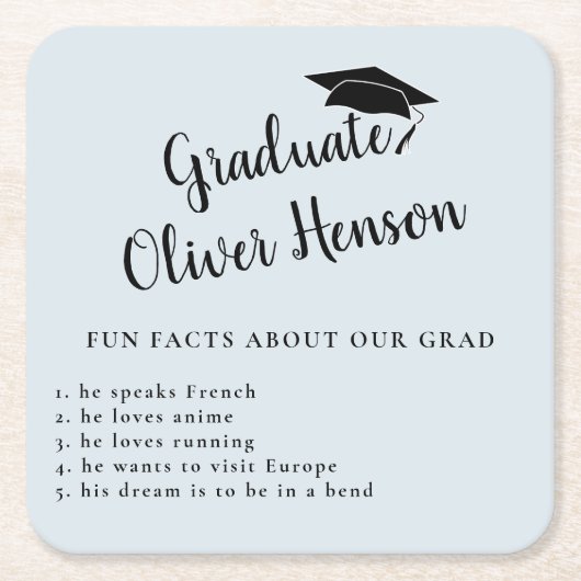 Fun Feit over Afstuderen Eenvoudige GraduPartij Kartonnen Onderzetters (Voorkant)