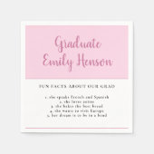 Fun Feit over Afstuderen Roze Eenvoudig Afstuderen Servet (Voorkant)