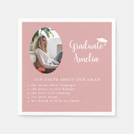 Fun Feit over Afstuderen roze foto-Afstuderen Servet