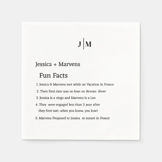 Fun Feit over de Passen getrouwd moderne bruiloft Servet (Voorkant)