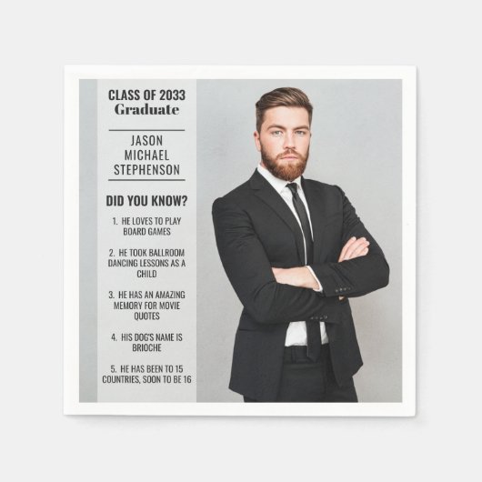 Fun feiten, wist je dat afstuderen foto modern was servet (Voorkant)