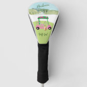 Fun Fem Golf Cart Schilderachtig gepersonaliseerde Golfheadcover (Voorkant)