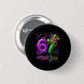 Fun Festive 67 Mardi Gras Party Balloons Beads Mas Ronde Button 5,7 Cm (Voorkant /achterkant)