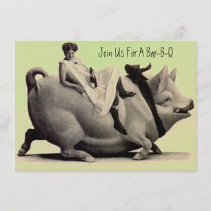 Fun & Festive Antiek Barbeque Bar-b-q Uitnodiginge Kaart