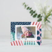 Fun Festive Cheerful Colorful Photo Holiday Card Feestdagenkaart (Staand voorkant)