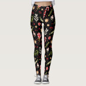 Fun Festive Colorful Snoep Patroon Leggings (Voorkant)