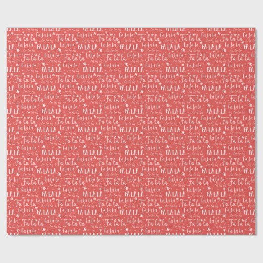 Fun Festive Fa La La Typographic Kerstfeestdag Cadeaupapier (Vlak)