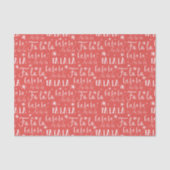 Fun Festive Fa La La Typographic Kerstfeestdag Tissuepapier (Voorkant)