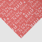 Fun Festive Fa La La Typographic Kerstfeestdag Tissuepapier (Detail)