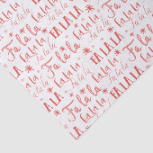 Fun Festive Fa La La Typographic Kerstfeestdag Tissuepapier (Detail)