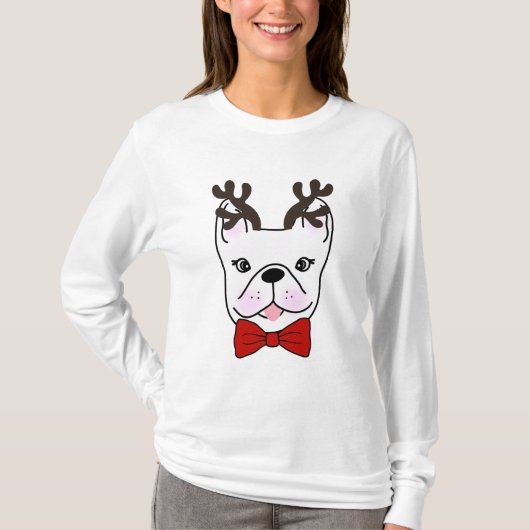 Fun Festive Frenchie. T-shirt (Voorkant)
