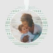 Fun Festive Green breit Stitched Pattern Ornament (achterkant)