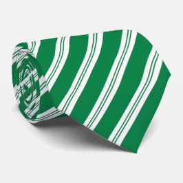 Fun festive green white candy rietstrepen stropdas