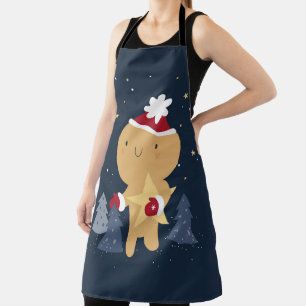 Fun festive-kerstman Gingerbrood-man Apron Schort