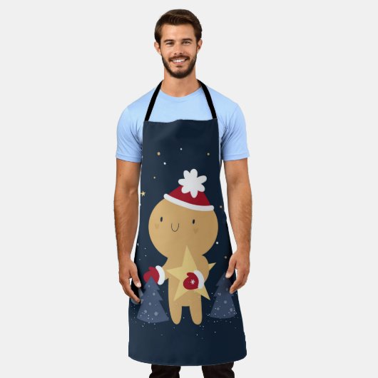 Fun festive-kerstman Gingerbrood-man Apron Schort (Gedragen)