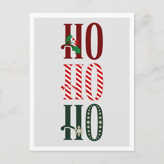 Fun Festive Kerstmis Ho Ho Holiday Briefkaart (Voorkant)