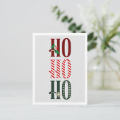 Fun Festive Kerstmis Ho Ho Holiday Briefkaart (Staand voorkant)
