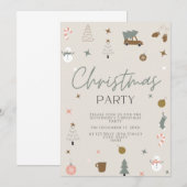 Fun Festive kerstparty uitnodiging (Voorkant / Achterkant)