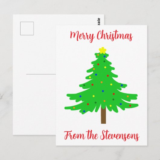 Fun Festive Merry Christmas Trees Briefkaart (Voorkant / Achterkant)
