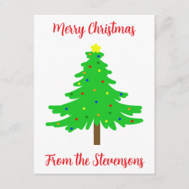 Fun Festive Merry Christmas Trees Briefkaart