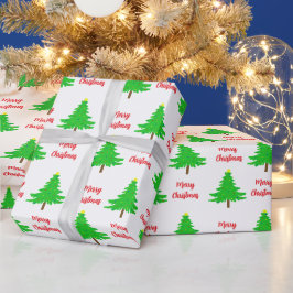 Fun Festive Merry Christmas Trees Cadeaupapier