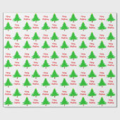 Fun Festive Merry Christmas Trees Cadeaupapier (Vlak)