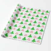 Fun Festive Merry Christmas Trees Cadeaupapier (Uitgerold)