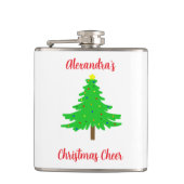 Fun Festive Merry Christmas Trees Heupfles (Voorkant)