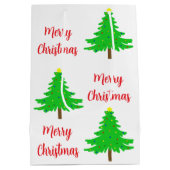 Fun Festive Merry Christmas Trees Medium Cadeauzakje (Achterkant)