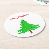 Fun Festive Merry Christmas Trees Ronde Kartonnen Onderzetter (Gebogen)