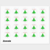 Fun Festive Merry Christmas Trees Ronde Sticker (Vel)