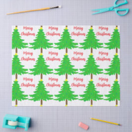 Fun Festive Merry Christmas Trees Tissuepapier
