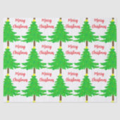 Fun Festive Merry Christmas Trees Tissuepapier (Voorkant)