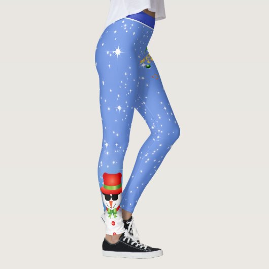 Fun Festive Merry Kerstmis met Funky Snowman Leggings (Rechts)