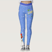 Fun Festive Merry Kerstmis met Funky Snowman Leggings (Voorkant)