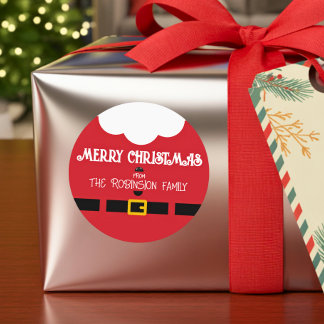 Fun Festive Minimalist Santa Claus Christmas Ronde Sticker