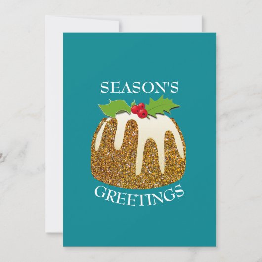 Fun| Festive Pudding | GLITTER SPARKLE | Kerstmis Feestdagenkaart (Voorkant)