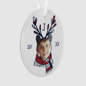 Fun Festive Red Pset Polar Beer Character Photo Ornament (voorkant)