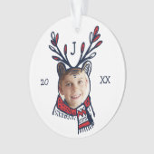 Fun Festive Red Pset Polar Beer Character Photo Ornament (voorkant)
