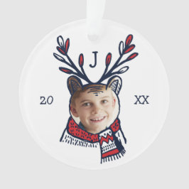 Fun Festive Red Pset Polar Beer Character Photo Ornament