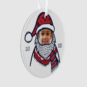 Fun, Festive Red Pset Santa Claus Character Photo Ornament (voorkant)