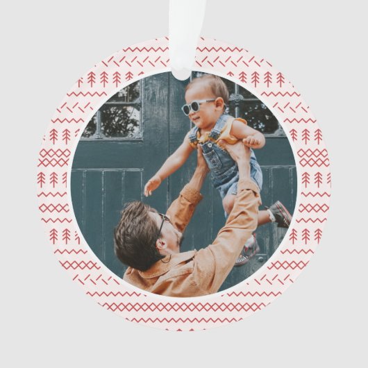 Fun Festive Red van breiwerk met onderschrift Patr Ornament (voorkant)