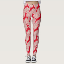 Fun Festive Reindeer Red Sweater Leggings