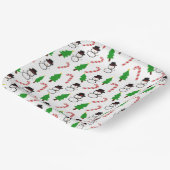 Fun Festive Snowman Candy Cane Tree Christmas Papieren Bordje (Gebogen)