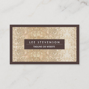Fun Festive Sparkly Gold Sequin Retro Salon Visitekaartje
