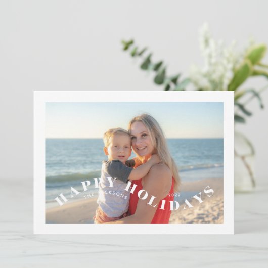 Fun Festive Swirl Photo Holiday Card Feestdagenkaart (Staand voorkant)