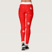 Fun Festive Traditional Snowflakes op RED Leggings (Achterkant)