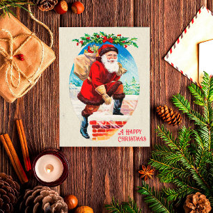 Fun Festive Victoriaans Santa Gifts Chimney Feestdagenkaart