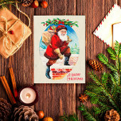 Fun Festive Victoriaans Santa Gifts Chimney Feestdagenkaart